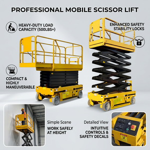 Plataforma Elevadora de Tijera Autopropulsada Móvil para Terrenos Difíciles, Plataforma de Trabajo Aérea Hidráulica de Carga Pesada, Equipo de Elevación Todoterreno - Product Image 1