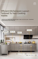Armoire de cuisine modulaire murale en acier inoxydable SUS304, étanche, pour projets commerciaux, hôtels, appartements, OEM personnalisé