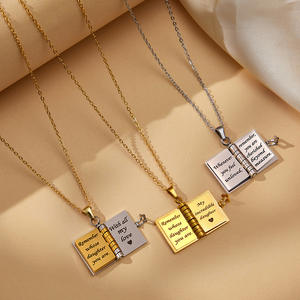 Collier <span class=keywords><strong>Livre</strong></span> « Ma Fille Incroyable » pour Fille, Pages Ouvrables, Lettre Gravée, en Acier Inoxydable, Idéal Cadeau d'Anniversaire - Product Image 3