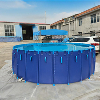Réservoir d'eau avec cadre en plastique, bassin d'aquaculture mobile pour l'élevage de poissons et de crevettes