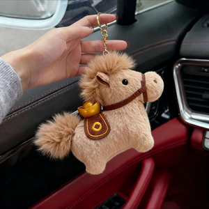 Custom Horse Plush Toy New Year <b>Mascot</b> Simulation Animal Doll Girl Handmade Bag Pendant Kawaii Plush Keychain Kids Birthday Gift - Product Image 4