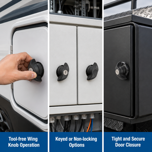Zinc Alloy Wing <strong>Knob</strong> Compression Latch Keyed or Non-Locking Quarter Turn Lock for Industrial Electrical Cabinet Enclosure <strong>Door</strong> - Product Image 5