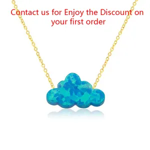 Детское модное Подарочное ожерелье на заказ 16, 18, 20 дюймов, 925, Стерлинговое Серебро, белое облако, опаловое ожерелье