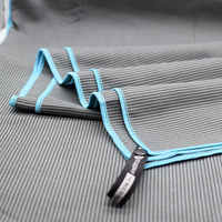 Serviette de sport en microfibre DZ personnalisable avec logo, couleur unie, tricotée, absorbant la transpiration, séchage rapide, pour la gym et les clubs de fitness