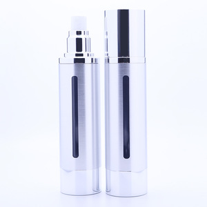Gold Plated <b>Sandblasted</b> Vacuum Bottle Lotion Container Electroplated Aluminum For Skincare Female Use - Product Image 4