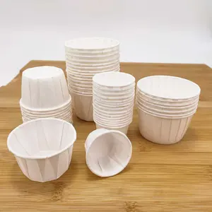 Materiali biodegradabili tazza per soufflé senza plastica piccola tazza per salsa usa e getta di carta con alta qualità