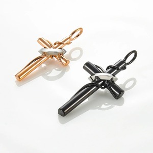 Ciondolo a croce in acciaio inossidabile per uomo e donna, colore oro rosa nero, ciondoli a forma <span class=keywords><strong>di</strong></span> croce dell'amore, regali <span class=keywords><strong>di</strong></span> gioielli per anniversario - Product Image 2