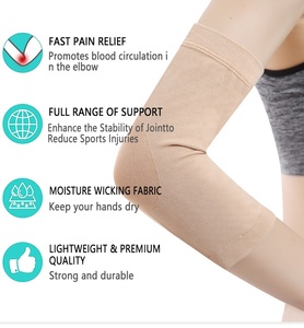 Manchon de <span class=keywords><strong>compression</strong></span> pour <span class=keywords><strong>coude</strong></span> en nylon et élasthanne 20-30 mmHg pour soulager la douleur au bras et à l'avant-bras, protège-paume, élasticité réglable, unisexe - Product Image 3