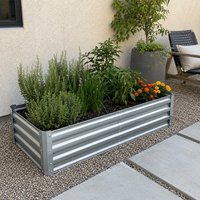 Kit de jardinière surélevée en acier galvanisé OEM, revêtement en poudre, écologique, résistant à la rouille, bac à légumes rectangulaire avec drainage