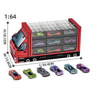 Véhicules miniatures EPT à l'échelle <span class=keywords><strong>1</strong></span>:64, 27 pièces, 6 styles variés, voitures, motos, hélicoptères et camions de transport - Product Image 1