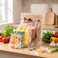 Sacs sous vide en PE imprimés et gaufrés jetables avec finition brillante et impression offset pour aliments pour bébés, aliments pour animaux, chips, sushis