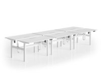 Vente flash Bureau de travail de bureau réglable en hauteur double face pour 4/6/8 personnes Mobilier de bureau