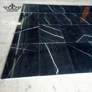Losas Grandes de Mármol Negro Marquina Chino Pulido Moderno Goldtop, Baldosas de Piedra Natural de Lujo para Pisos - Product Image 1