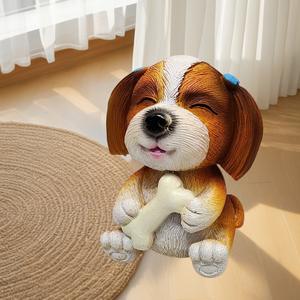 Figurines réalistes en résine d'animaux Décor de Noël de paysage de chiot fait à la main écologique pour balcon/cour/<span class=keywords><strong>jardin</strong></span>/ - Product Image 3