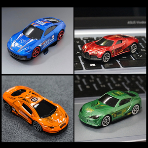 YZMODEL Lot <span class=keywords><strong>de</strong></span> 4 mini-véhicules <span class=keywords><strong>de</strong></span> course sportifs en alliage moulé sous pression à roues libres, échelle 1:64, pour garçons - Product Image 5