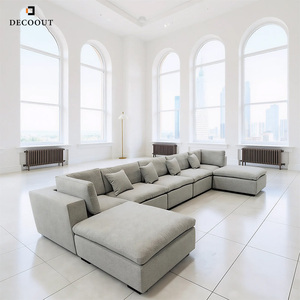 Thiết Kế Hiện Đại Đám Mây Cắt Sofa Đặt Nhung Vải Bọc Với Xuống Đầy Đồ Nội Thất Phòng Khách - Product Image 1