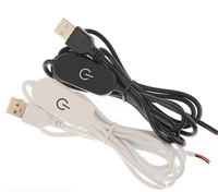 Câble d'alimentation USB-A vers fils ouverts avec lampe LED à contrôle tactile et variateur d'intensité, cordon d'alimentation USB avec interrupteur marche/arrêt, câble variateur 1,5 m