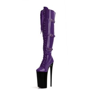 <span class=keywords><strong>Stivali</strong></span> Alti in <span class=keywords><strong>Pelle</strong></span> Rosa da 26cm per Regina del Sesso, Travestiti, Spogliarelliste, Scarpe Fetish per Pole Dance, Scarpe da Palcoscenico per Nightclub - Product Image 2