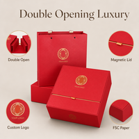 Boîte cadeau magnétique à double ouverture écologique avec logo personnalisé, boîte d'ouverture unique de qualité supérieure pour cadeau nid d'oiseau, OEM ODM
