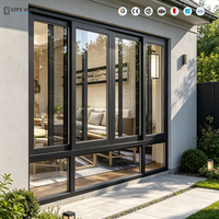 Ventana Abatible de Aluminio con Rotura de Puente Térmico, Doble Vidrio, Impermeable, para Uso Residencial