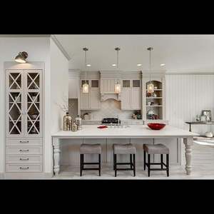 Proveedor de Fábrica, Diseño de Muebles de Cocina Personalizados, Gabinetes de Cocina Blancos Estilo Shaker, Lacados, Módulos de Cocina con Isla - Product Image 2