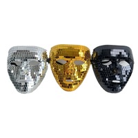 Nouveau or, argent et noir Halloween Disco Party miroir réfléchissant Surface danse fête masque vacances fête décoration pièce