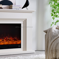 Insert de foyer électrique autoportant F-664 avec étagère décorative en MDF et télécommande