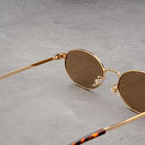 2025 Retro Round Sunglasses Unisex Metal Gradient <strong>Lens</strong> Travel Fashionable Luxury White Gold Red Pink for Women Men - Product Image 5