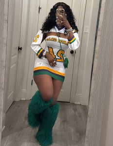 Mini Abito da Donna con Stampa a Caldo, Vestito Corto alla Moda a Maniche Lunghe per Ragazze, <span class=keywords><strong>Abbigliamento</strong></span> Femminile per Autunno e Primavera - Product Image 5