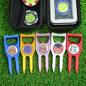 Marcador de bola de golf con grabado, juego de metal aleatorio, venta al por mayor, clip magnético personalizado, herramienta de divot personalizada, marcador de bola de golf con pieza extraíble - Product Image 2