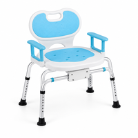 Chaise de douche réglable avec dossier pour personnes âgées