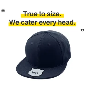 OEM Fashion Cotton Flat Brim All Closed Back Plain Gorras Cerrada Plana Hat Custom Logo Embroidery Fitted Snapback Hip Hop Caps