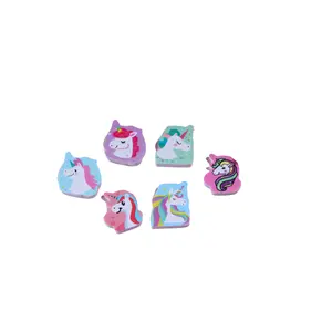 Professional Custom Shaped Kawaii Cartoon Unicorn Animal Eraser Cute TPR Kids Eraser Set For Children