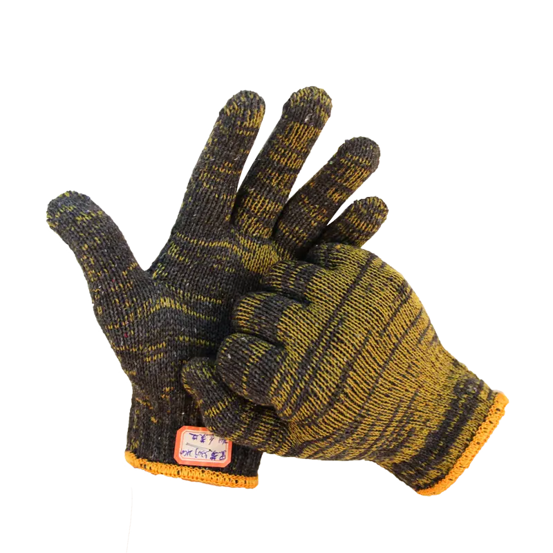 wear resisting knitting blended working gloves cotton sarung tangan garden The farm cotton working gloves Black and yellow