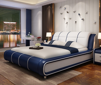 YQ JENMW lit Double chambre principale tatami lit de mariage cadre en pin importé + matelas en latex + 1 armoire