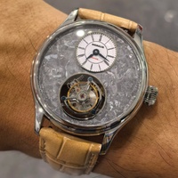 Reloj Merkur 100% Tourbillon para hombre, reloj de zafiro con esfera de piedra Natural para hombre, relojes de pulsera mecánicos, reloj Masculino