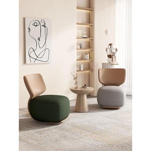 Solid Wood Nordic Style Single <b>Sofa</b> Chair Fabric Soft Backrest Living Room Leisure Chair - Product Image 3