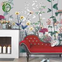 Expédition rapide, papier peint mural imperméable personnalisé avec des motifs floraux et végétaux pour appartement, chambre à coucher, salon, hôpital, salle à manger