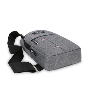 Men's Chest Bag Oxford Cloth Gray Fashionable Casual Travel Crossbody Bag With Phone Pocket And Multiple Compartments - Product Image 2