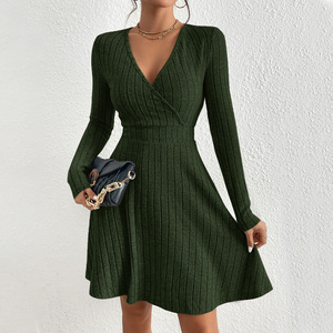 1284 Sexy abito con scollo a V manica lunga gonna stretta abiti da <span class=keywords><strong>donna</strong></span> slim <span class=keywords><strong>abbigliamento</strong></span> <span class=keywords><strong>casual</strong></span> <span class=keywords><strong>donna</strong></span> smart uomo personalizzato - Product Image 4