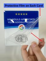 Support de table intelligent en acrylique personnalisé avec NFC et QR Code pour avis et commentaires sociaux