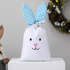 Panier de Pâques personnalisé en gros, décoration de panier de Pâques, sac à cordon de Pâques, sac de lapin de Pâques vierge pour enfants - Product Image 5