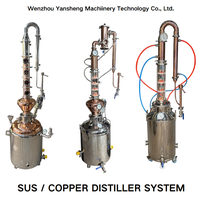 Alambic de reflux à double enveloppe en cuivre rouge et acier inoxydable de 50-200 L pour la production de whisky, brandy et vodka