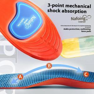 Desain baru sol dalam olahraga <span class=keywords><strong>Poron</strong></span> peredam kejut sol Orthotic elastis tinggi sol dalam dukungan lengkungan ortopedi kaki datar - Product Image 4