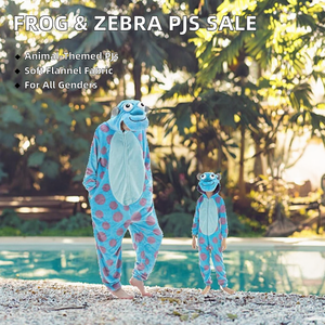 Vente flash XXL/XL, combinaisons de pyjama en flanelle à motif de grenouille et de zèbre, costumes de mascotte pour hommes, femmes et adultes, thème de Noël - Product Image 2