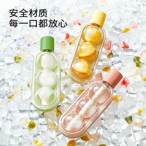 Ice Ball Mold For Home Freezer Ice Cube Tray With Fruit Compartment Manual Frozen Drink Maker Pink Green Yellow White - Product Image 1