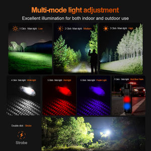 WOSEN Red White Blue Cob Side <b>Light</b> Magnetic Tail Cap Clip <b>Mini</b> Portable Type C Rechargeable IP65 Waterproof <b>LED</b> Flashlight - Product Image 3