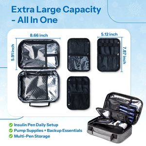 Estuche de Viaje para Insulina con Servicio OEM, Bolsas de Hielo, Pantalla de Temperatura, Aprobado por la TSA, Bolsa Refrigerante para Medicamentos y Pluma de Insulina - Product Image 6