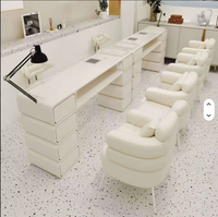 Nouvel ensemble de table et chaise de manucure de luxe avec tiroirs pour salon de beauté, modèle 2025, très demandé