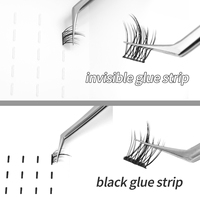Cils en grappe auto-adhésifs bande transparente vaporeuse douce extra peluche Kit de bricolage sans colle étanche pré-collé extension de faux cils